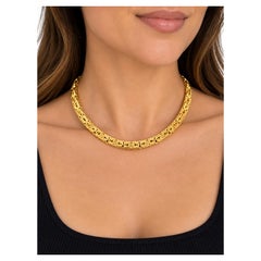 18K Yellow Gold Italian Milor Byzantine Style Link Necklace 32.96g