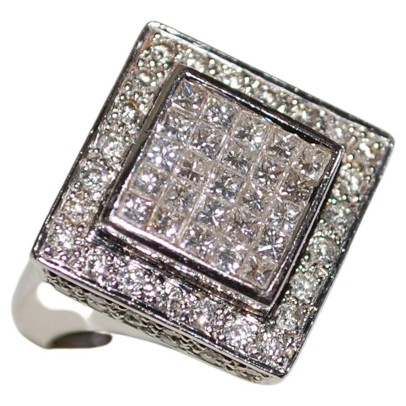 18k White Gold Pave Diamond Pinky Ring