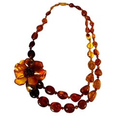 Flower Amber Necklace