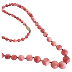 Round Graduated Coral Necklace