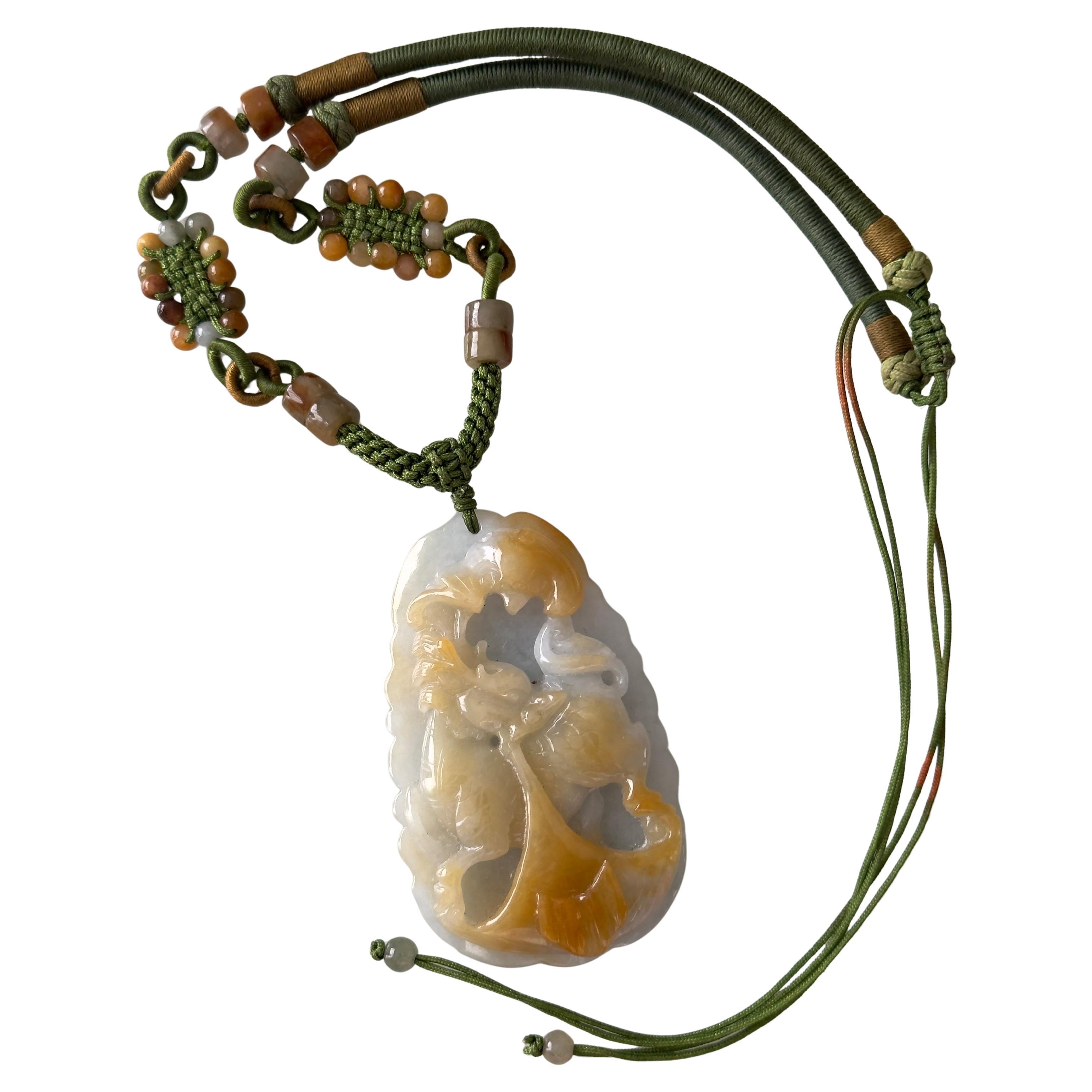 Vintage Chinese Jade Pendant With Dragon Horse