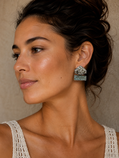 Rebecca Collins Pyrite and Hardstone Earrings