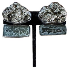 Rebecca Collins Pyrite and Hardstone Earrings