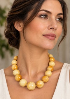 Royal Amber Large Beads Statment Necklace