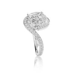 Marquise and Princess Cut Diamond Gold Illusion Ring