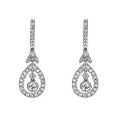 Diamond Gold Pear-Shaped Drop Earrings