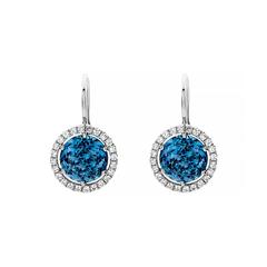 London Blue Topaz Diamond Gold Drop Earrings
