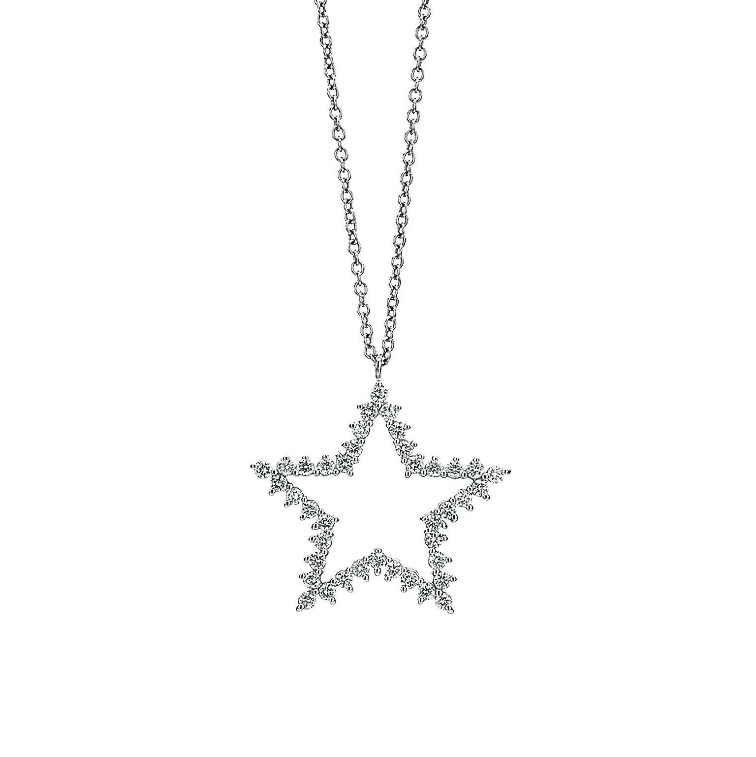 Diamond Gold Star Pendant For Sale at 1stDibs