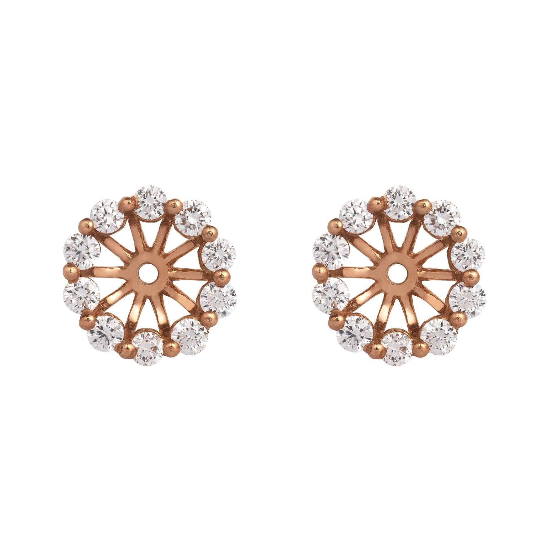 These versatile diamond earring studs can be worn as a more impressive 3-tier diamond stud, or the earring jacket can be removed to transform it into a 2-tier version, perfectly understated and beautifully discreet. These earrings are very popular