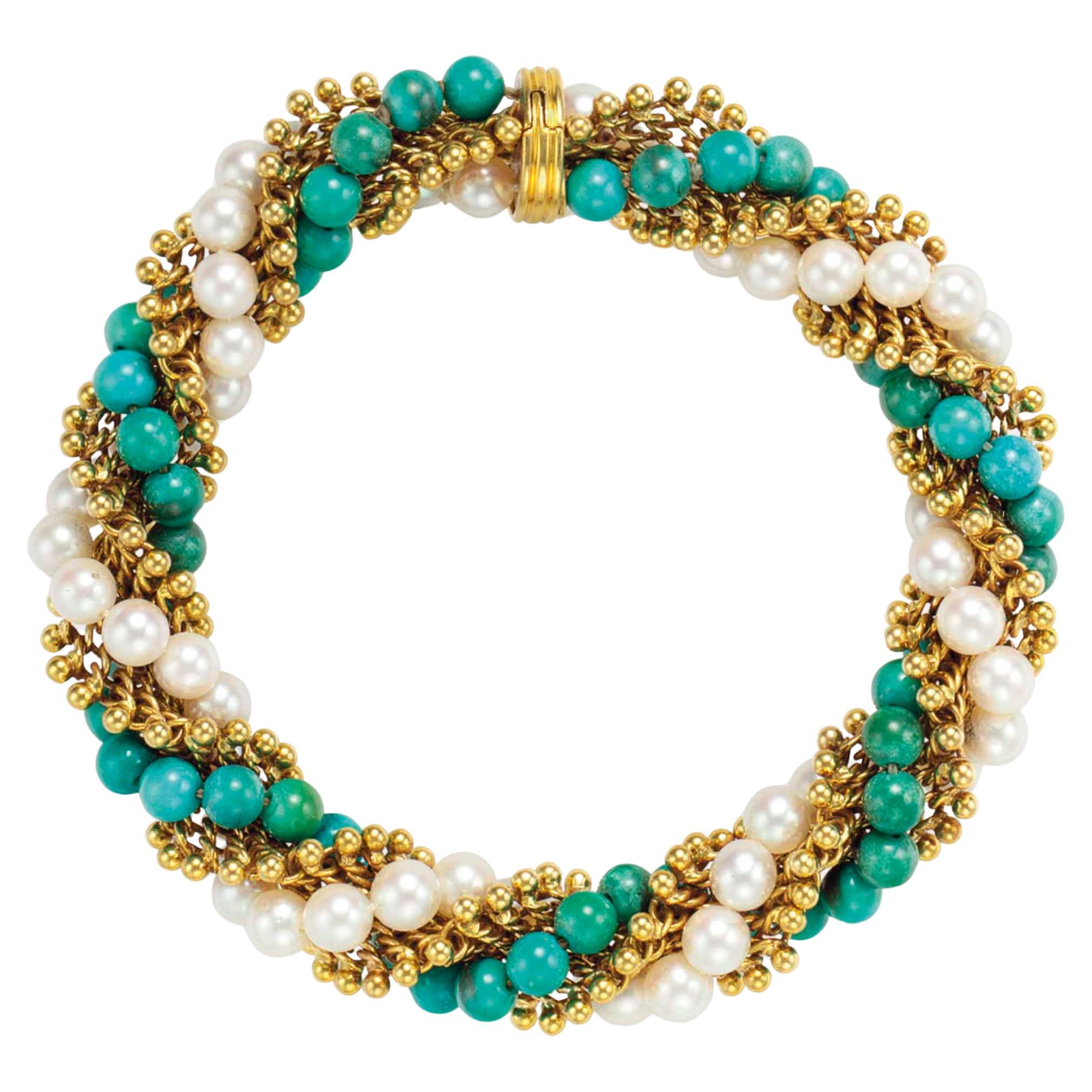 Pulsera Twist de Turquesa y Perlas de Van Cleef & Arpels