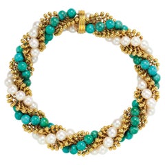 Pulsera Twist de Turquesa y Perlas de Van Cleef & Arpels