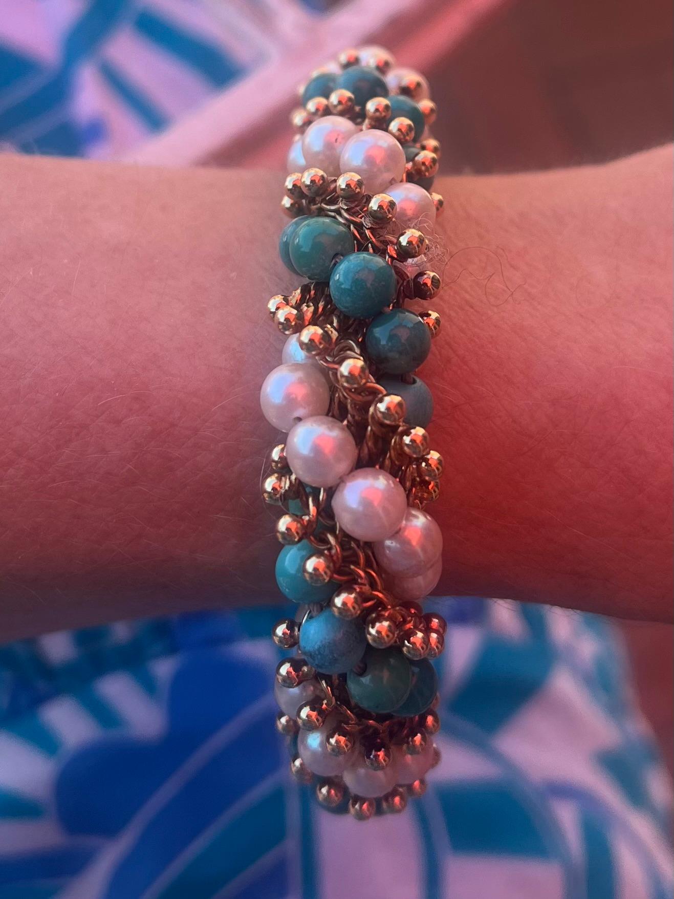 Pulsera Twist de Turquesa y Perlas de Van Cleef & Arpels Cuenta en venta
