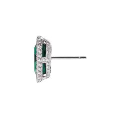 Chrome Green Tourmaline Diamond Earrings