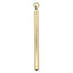 Ciondolo vintage Tiffany & Co. in oro giallo 14k con stuzzicadenti retrattile scanalato