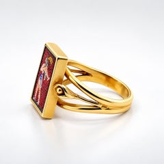 Bague originale et rare « Prince of Lilies » en micro-mosaïque vintage