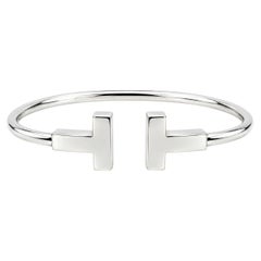 Tiffany & Co. 18K White Gold T Wire Cuff Bangle