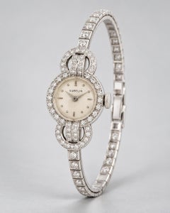 Vinage Antique Gübelin 14k White Gold Classic Diamond Cocktail Watch