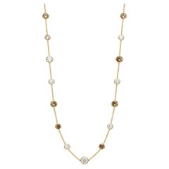 Collana in oro giallo 14k con diamanti "By The Yard" marroni, 16,15 carati