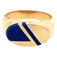Vintage 14K Yellow Gold Lapis Lazuli Signet Ring