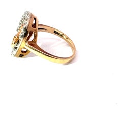 Vintage Truite Yellow Gold Horseshoe Horse Head Diamond Ring