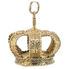Antique 9K Yellow Gold Crown Charm/Pendant