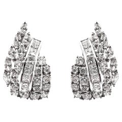 Elegant Platinum Diamond Earrings