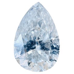 Diamant naturel taille poire brillant de 1,46 carat certifié I I2 par le Gia