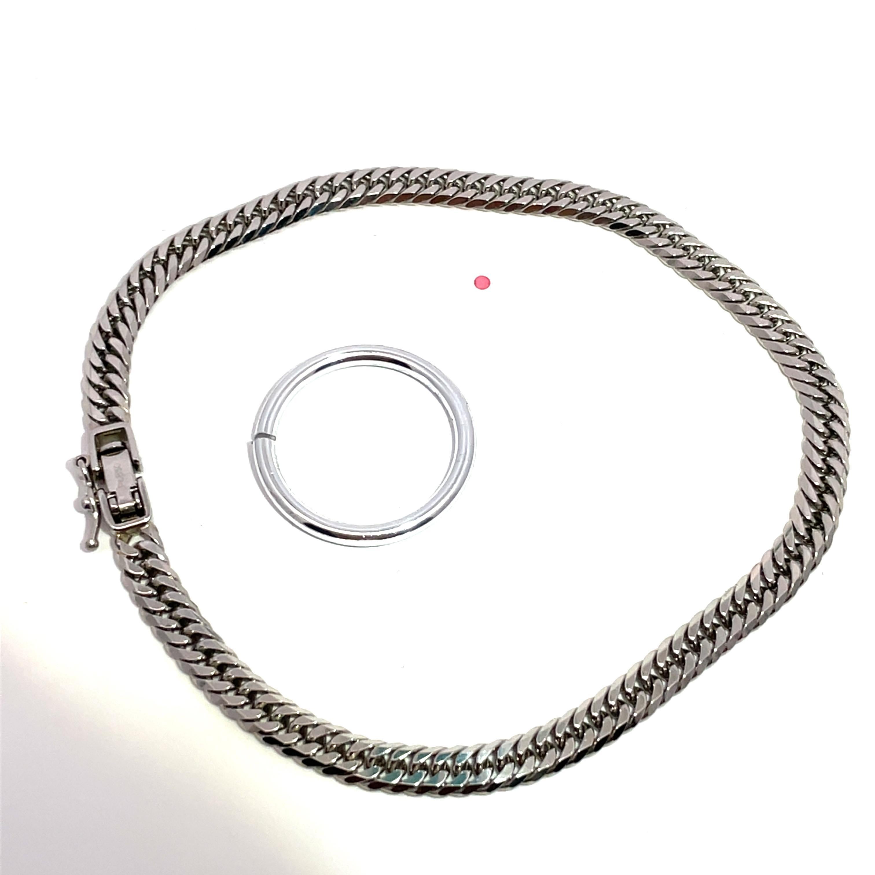 Femenino o masculino Pulsera de eslabones cubanos O Ring de platino en venta