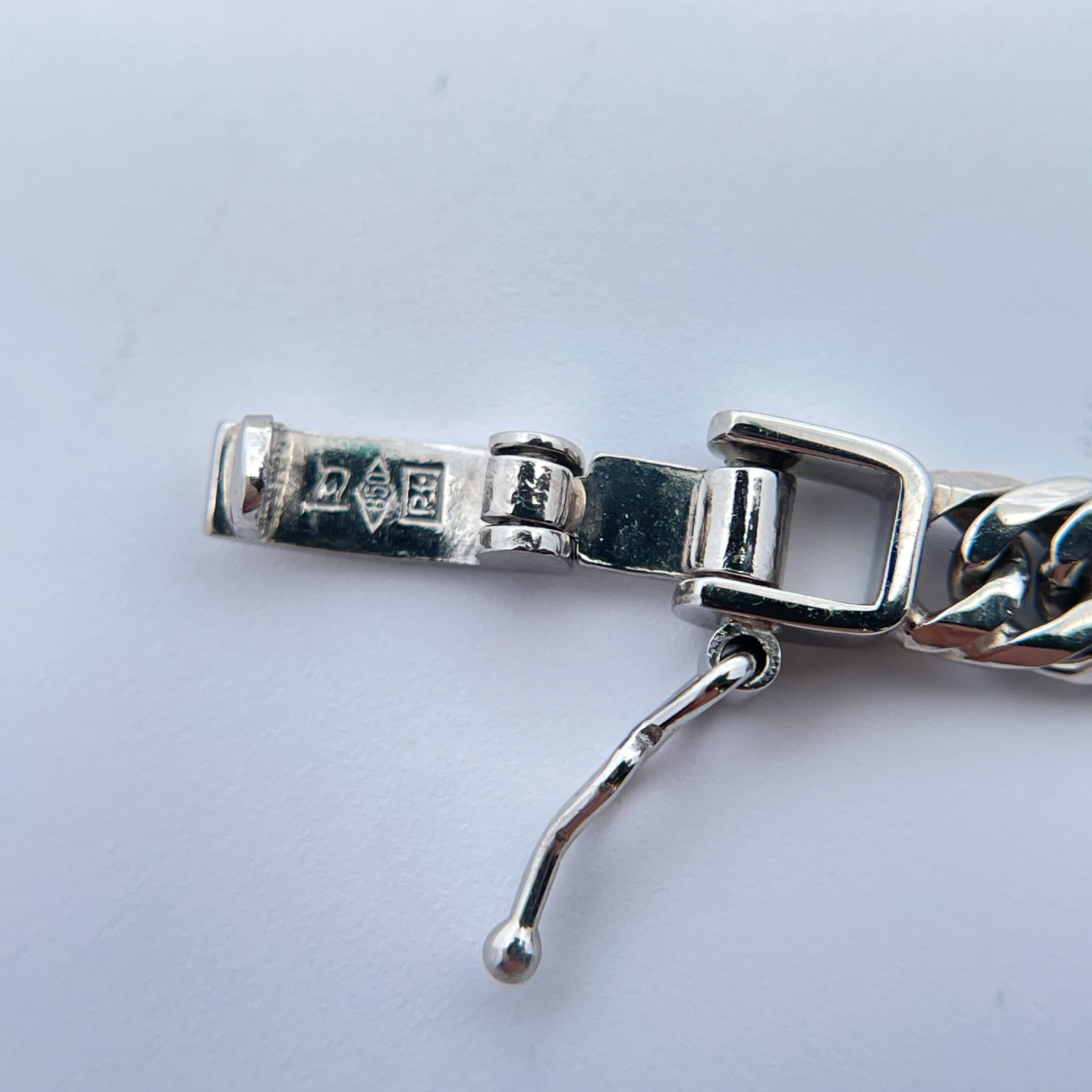 Pulsera de eslabones cubanos O Ring de platino en venta 1