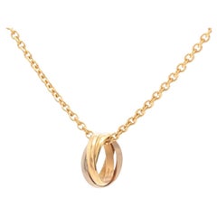 Cartier 18k Gold Multicolor Trinity Ring Pendant Necklace