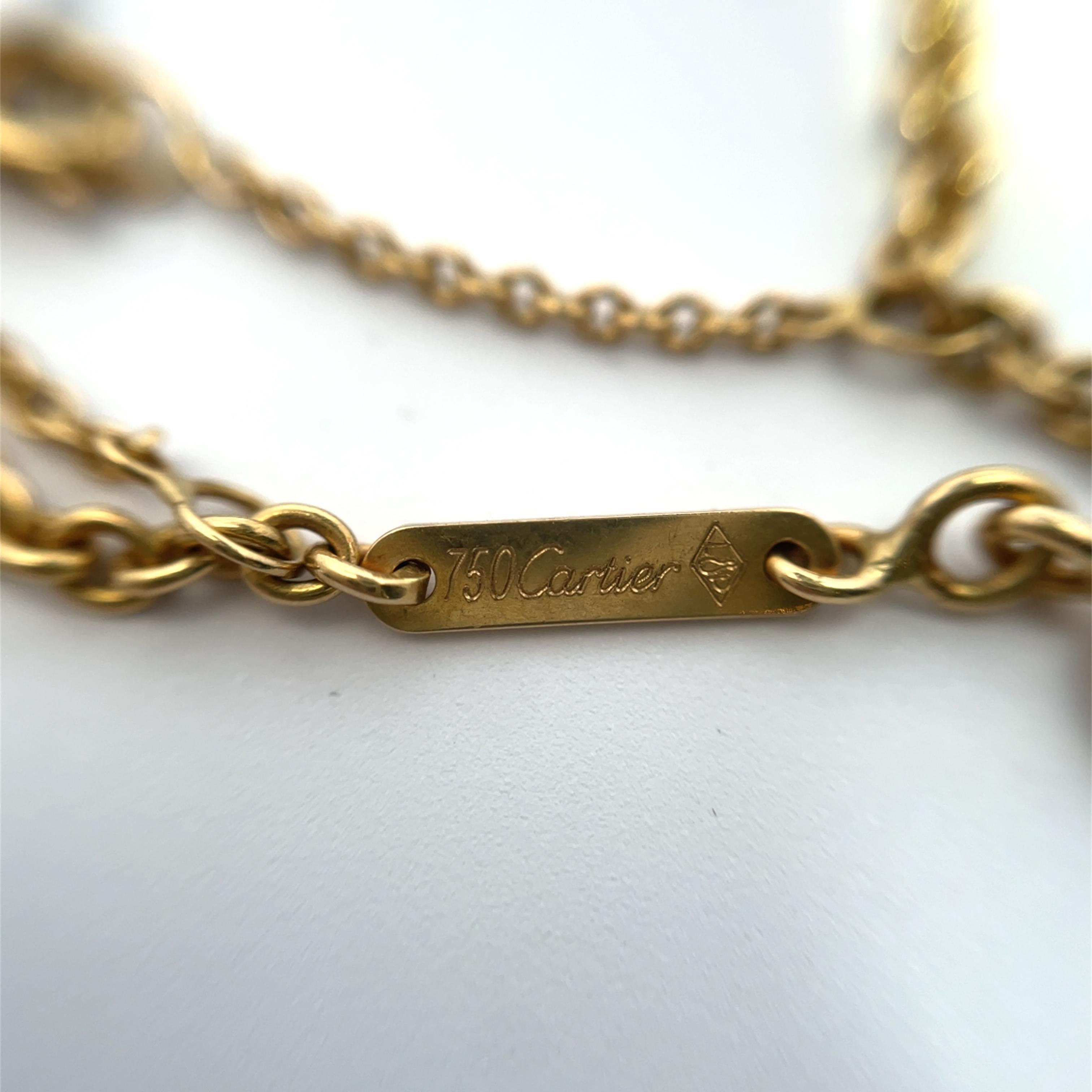 Collana con ciondolo Trinity Ring multicolore in oro 18k di Cartier in vendita 4