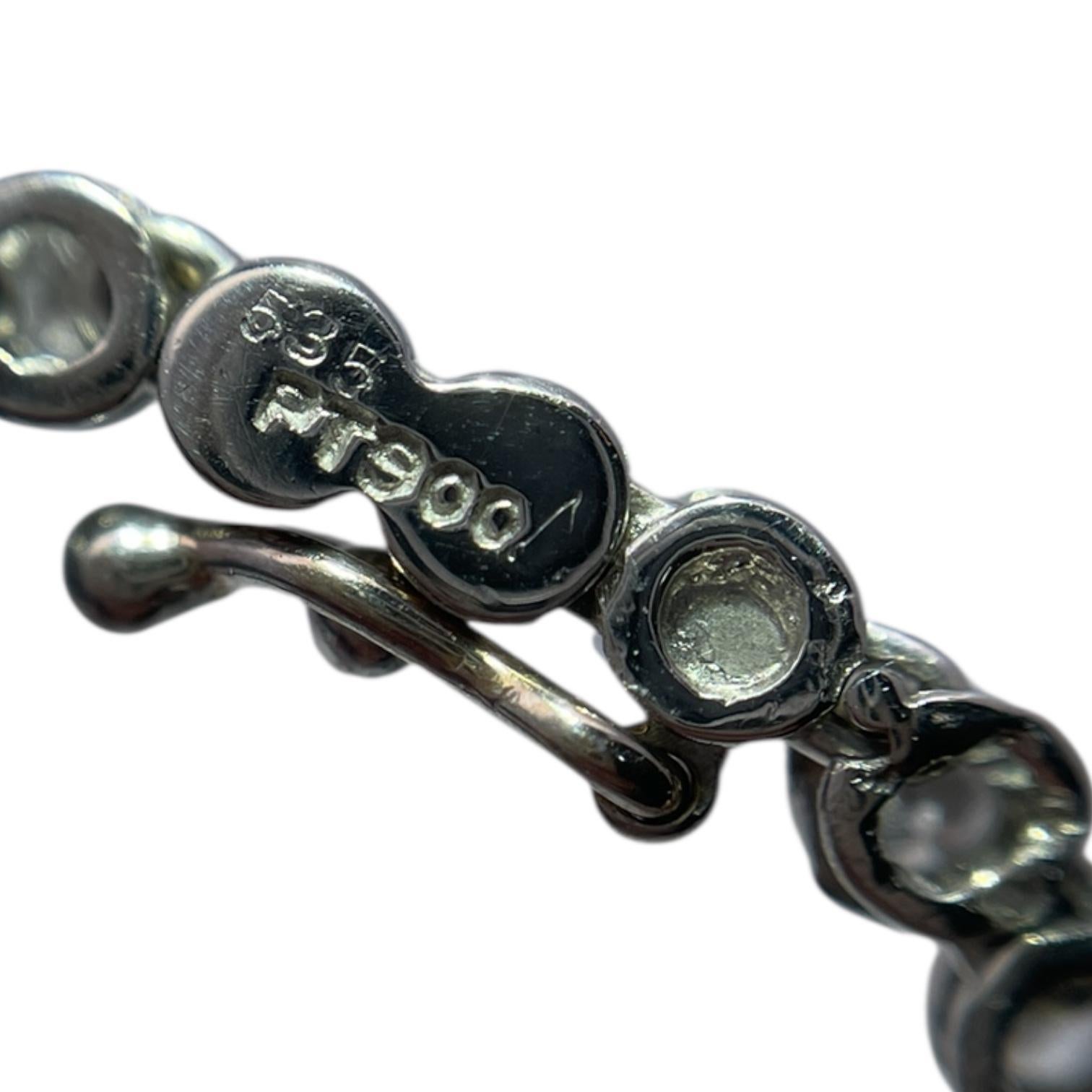 Collar de tenis de diamantes engarzados en bisel de platino Corte redondo en venta