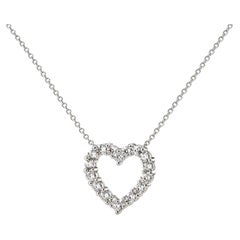 14K White Gold Lab-Grown Heart Diamond Pendant Necklace