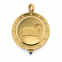 Vintage Corum 18K Yellow Gold Aries Zodiac Coin Pocket Watch Pendant