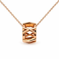 Tiffany & Co. Atlas X Open Pendant Necklace 18K Rose Gold