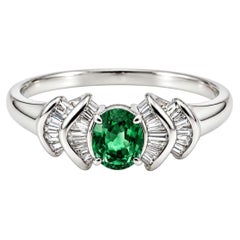 Vintage Platinum Alexandrite & Natural Diamond Halo Ring