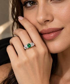 Vintage Platinum Alexandrite & Natural Diamond Halo Ring