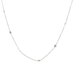 Classic Platinum 10 Diamonds Station Necklace