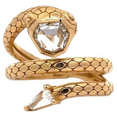 18K Yellow Gold GIA Certified 0.73ct I VVS2 Diamond Serpent Ring