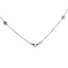 Classic PT950 Platinum 10 Diamonds Station Necklace
