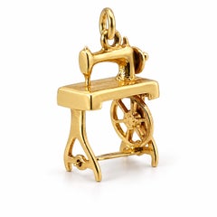 Vintage 14K Yellow Gold Sewing Machine Charm/Pendant