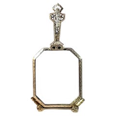 Antique Victorian 14K White Gold Folding Lorgnette Opera Glasses Pendant