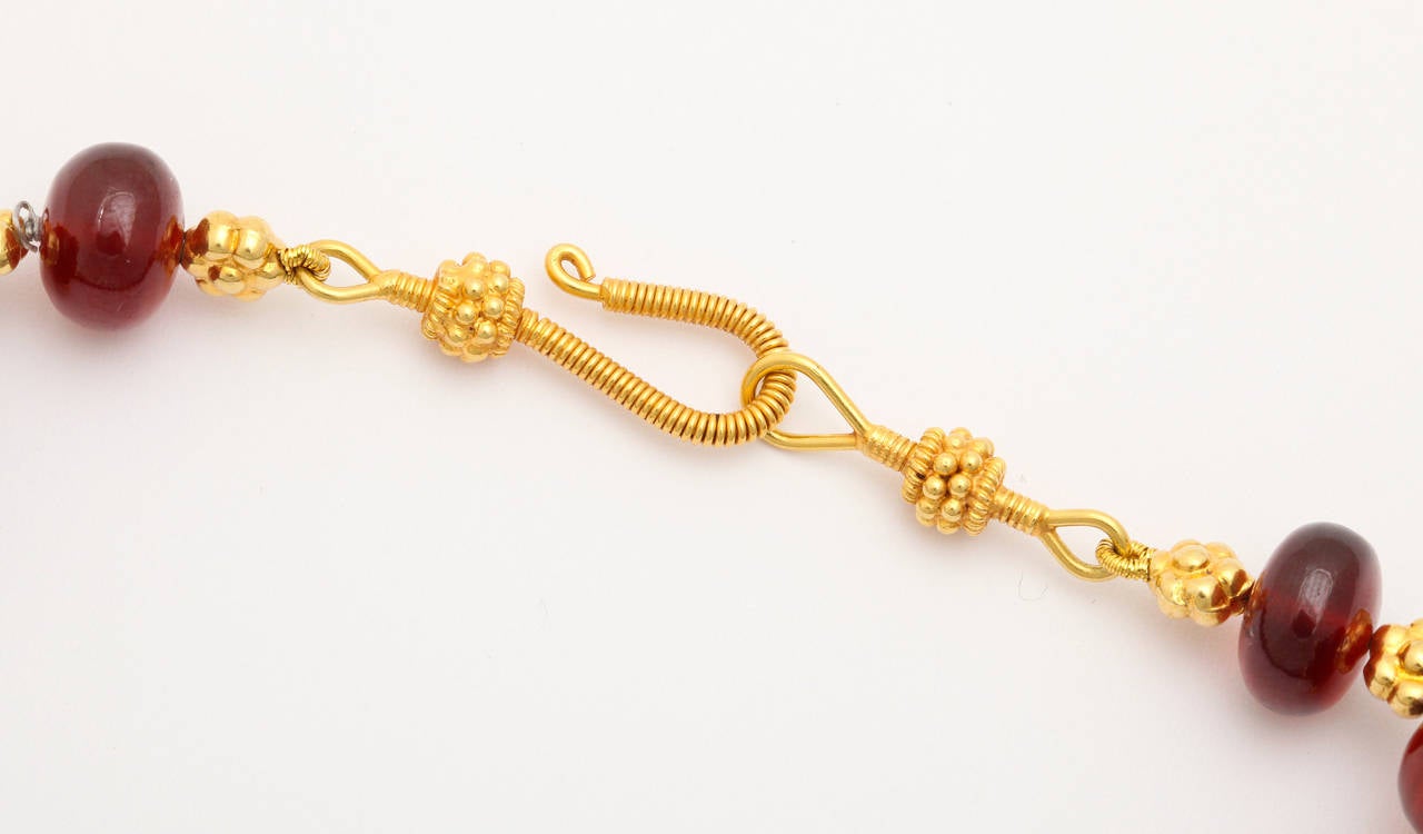 Garnet Gold Garland Necklace 1