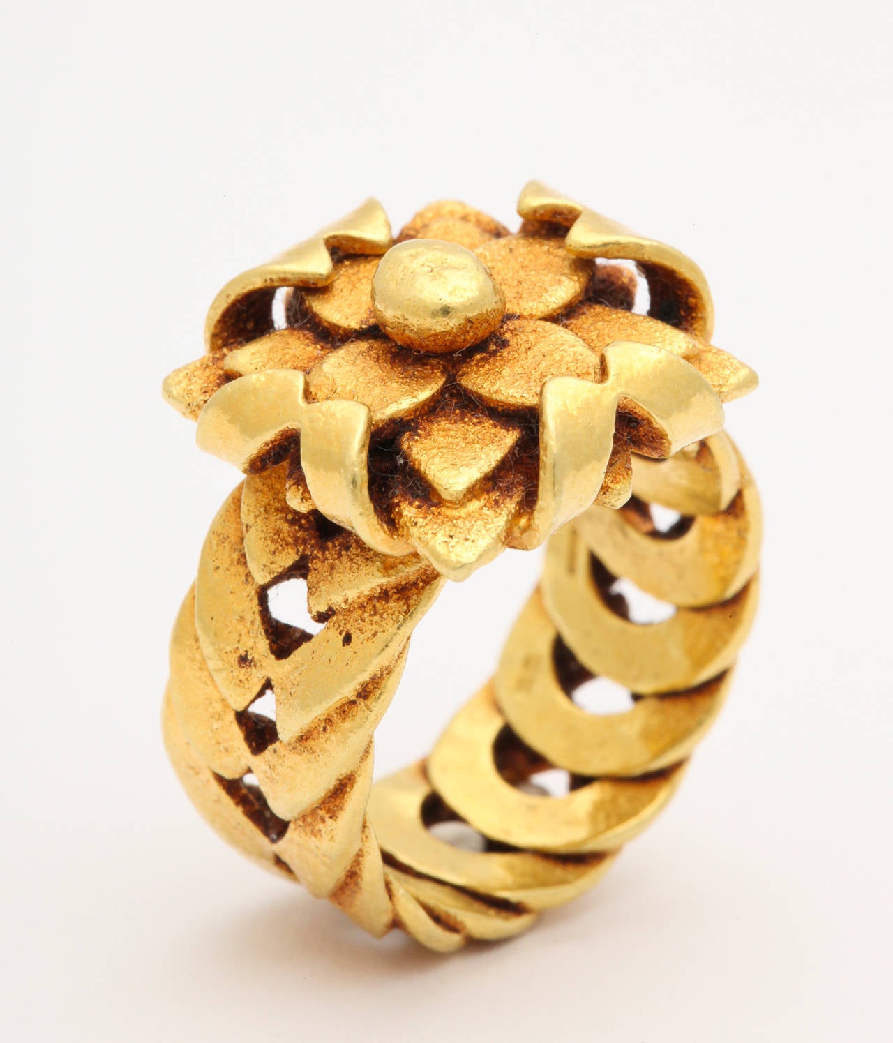 Women's or Men's Gold Basket Ring