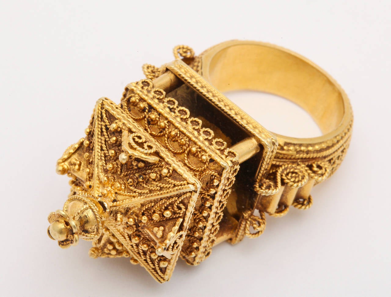 Women's or Men's Gold Indian Temple Ring