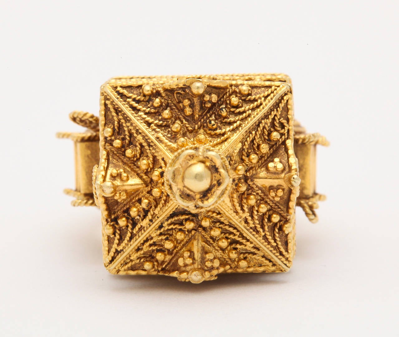 Gold Indian Temple Ring at 1stDibs