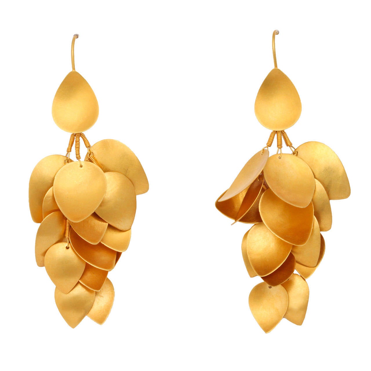 Gold Leaf Chandelier Earrings