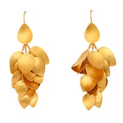 Gold Leaf Chandelier Earrings