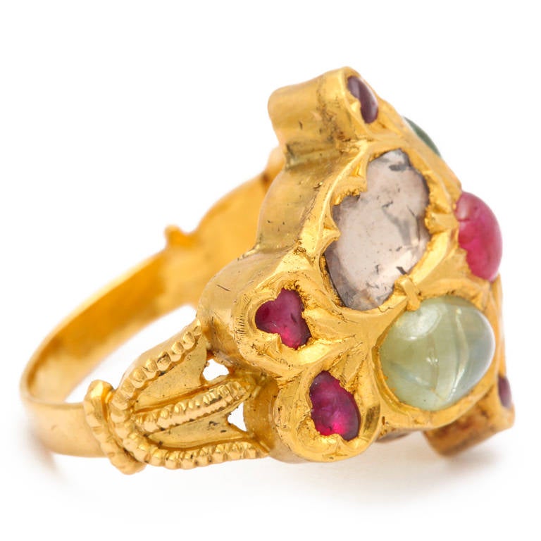 Multigem Gold Mogul Ring In New Condition For Sale In Fifth Avenue, NY