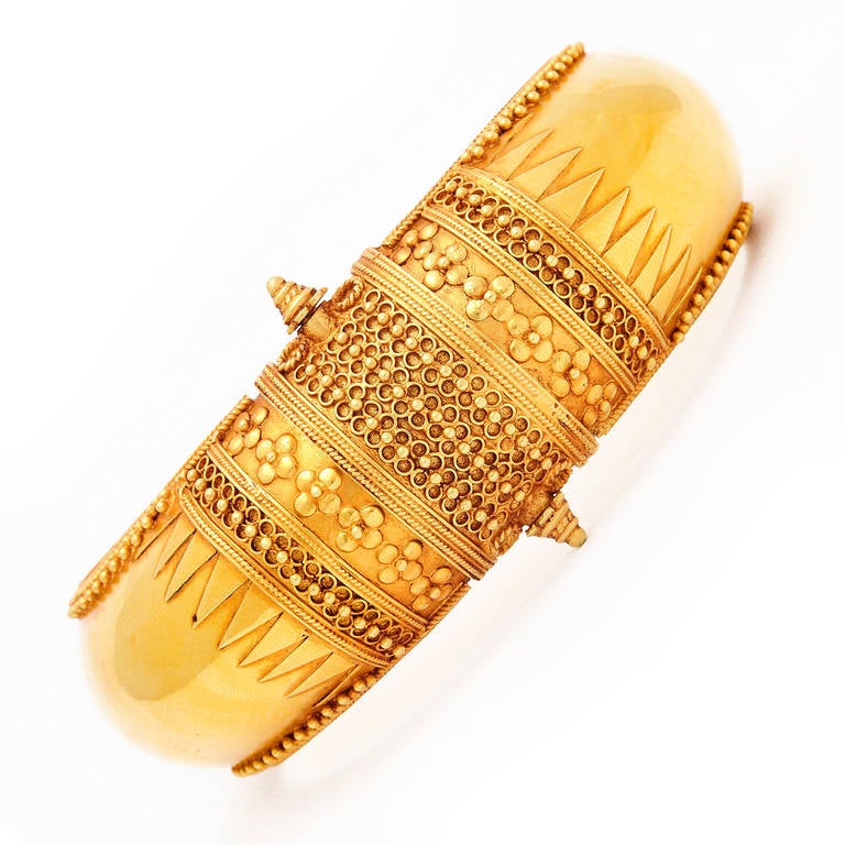 Contemporary Gold Flower Temple Bracelet